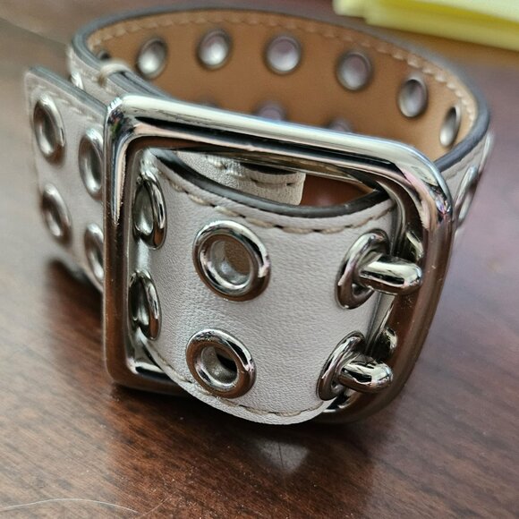 Coach 96569 Grommet Buckle Bracelet White Leather - Picture 2 of 7